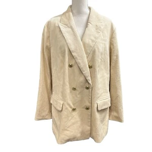 Rowing Blazer Target Womens 2X Corduroy Double Breasted Blazer Preppy Cream - Picture 1 of 10