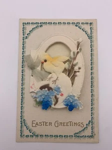 Gorgeous Antique German Easter Postcard, Attached Diecut Booklet, Unposted - Picture 1 of 5