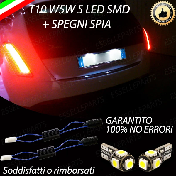 COPPIA LUCI TARGA 5 LED LANCIA DELTA T10 W5W + SPEGNI SPIA 100% No ERROR - Immagine 1 di 1