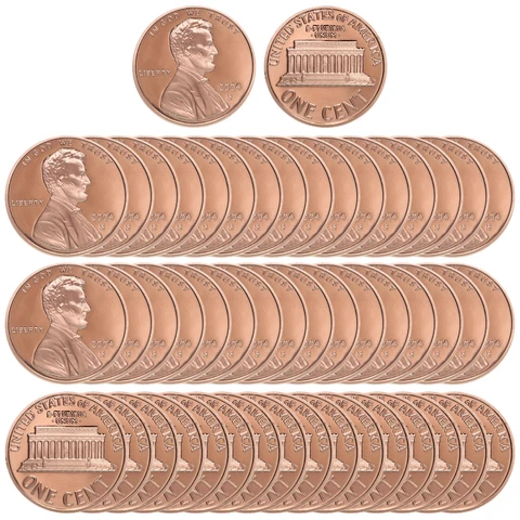 2004 S Lincoln Memorial Cents Gem Deep Cameo Proof Roll Penny 50 US Coins Cover