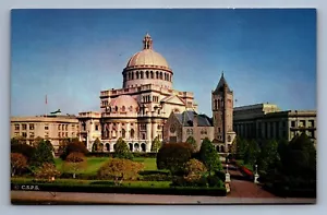 Cartolina Vintage Massachusetts La Prima Chiesa di Cristo Scienziato Boston - Foto 1 di 2