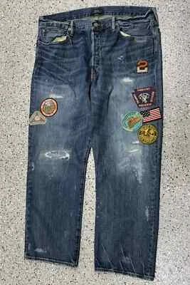 Отремонтированные спортивные джинсы Ralph Lauren Polo Mojave Expedition Aztec Patchwork - Изображение 1 из 4