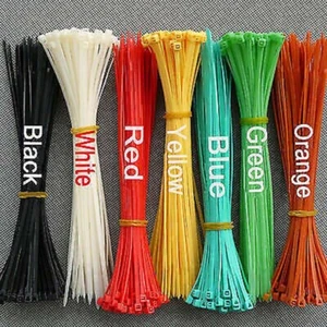 Colorful Black White Red Blue Green Nylon Plastic Cable Tie Wide Zip Tie Wrap - Picture 1 of 4