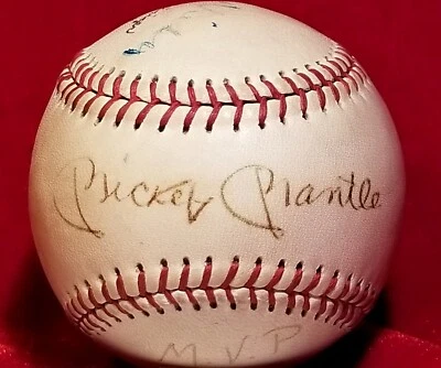 1969-70 MICKEY MANTLE Signed Ball HOF Yankees vtg Auto Atlanta Braves Team JSA - Image 1 of 4