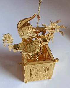 1997 The Danbury Mint Christmas Ornament "Jack in the Box", 23k Gold Plated - Picture 1 of 2