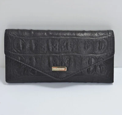 Cartera Brahmin Veronica Negra Mate Bergen Croc Cuero Repujado Nueva con Etiquetas Foto 1 de 4
