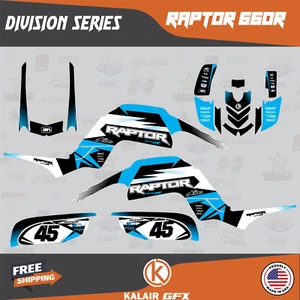 Graphics Kit for Yamaha Raptor660R (2001-2005)   Division - Cyan - Picture 1 of 6