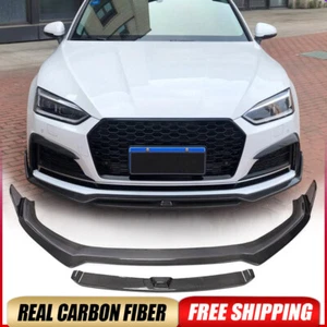 Carbon Fiber Front Bumper Lip Chin Spoiler Fit For Audi A5 B9 Sline S5 2017-2019 - Imagen 1 de 15
