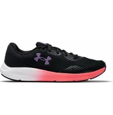 Zapatilla deportiva para correr Under Armour Charged Pursuit 3 negra rosa para mujer 3024889-004 Foto 1 de 4