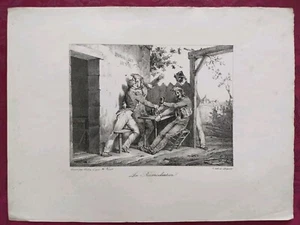 Lithographie XIX siècle:Charles Aubry - La réconciliation - Picture 1 of 2