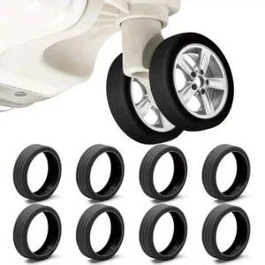 8pcs Luggage Roller Rubber Cover Silent Trolley Wheel Accessory Protective Cover - Picture 1 of 7