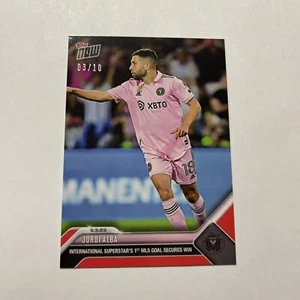 2023 Topps Now MLS 191 JORDI ALBA SCORES 1ST GOAL INTER MIAMI CF RED 3/10 - Picture 1 of 3
