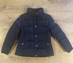 Tommy Hilfiger Women’s Puffed Coat Navy Size:L With Removable Cotton Hood - Picture 1 of 18