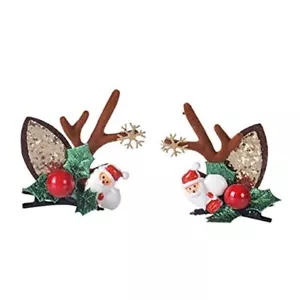Christmas Reindeer Antlers Headband Hairpins Hairbands Girls Beauty Brown - Picture 1 of 7