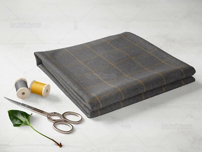 Schottenkaro Karo Stoff Glencheck Meterware CURRY auf GRAU MELIERT EUR 13,98/m - Bild 1 von 3