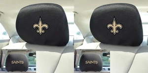 Cubiertas de reposacabezas New Orleans Saints con logotipos bordados 2 piezas coche camión SUV - Imagen 1 de 1