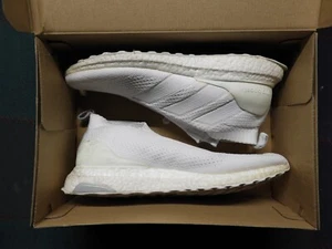 Adidas Ace 16+ UltraBoost - Triple White Sneakers - Pull On Knit - AC7750 - EUC - Picture 1 of 9