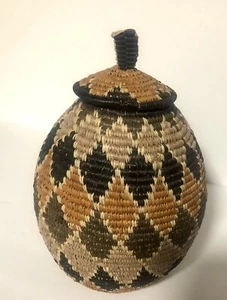 Cesto Zulu Sudafrica tessuto a mano - tessuto a mano - vintage - cesto birra / GRANDE - Foto 1 di 18