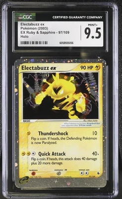 CGC 9.5 MINT+ Electabuzz ex 2003 EX Ruby & Sapphire 97/109 Holo Pokemon Card - Image 1 of 2