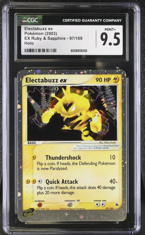 CGC 9.5 MINT+ Electabuzz ex 2003 EX Ruby & Sapphire 97/109 Holo Pokemon Card - Image 1 of 2