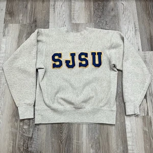 Vintage Soffe Super Sweats Crewneck Sweatshirt SJSU Gray Mens Medium  - Picture 1 of 5