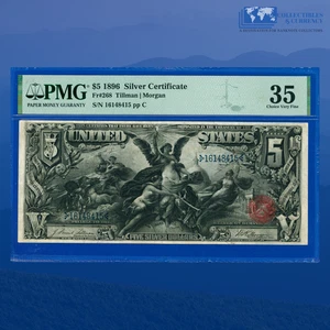Fr.268 1896 $5 Silver Certificate "EDUCATIONAL NOTE", PMG Ch VF 35 #14815 - Picture 1 of 3
