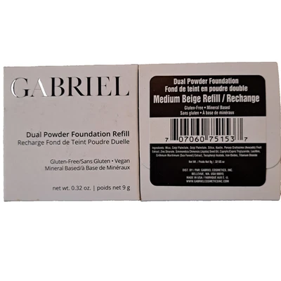 2 Pack Gabriel Dual Pressed Powder Foundation REFILL Medium Beige 0.32 oz SEALED - Image 1 of 4