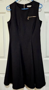Vestido Falda Completa CALVIN KLEIN Negro Sin Mangas Completamente Forrado Talla 8 Usado en Excelente Condición - Imagen 1 de 7