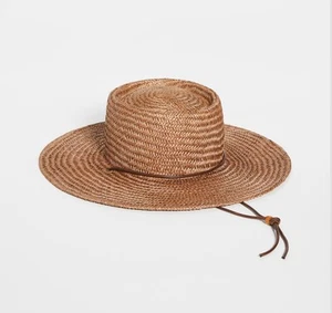 LACK OF COLOR The Vienna Beige Straw Boater Hat Small - 55cm NWT - Picture 1 of 7