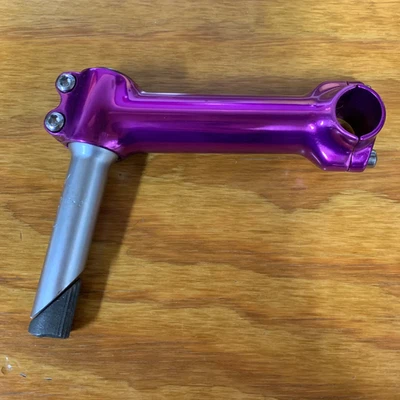BICYCLE HANDLE BAR STEM FITS OLD SCHOOL MOUNTAIN BIKE 1990S PURPLE 21.1 NOS - Image 1 of 4