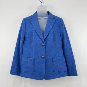 Talbots Blazer Women 16 Blue NWT Wool Blend Crest Buttons Career Office Mature - Picture 1 of 12
