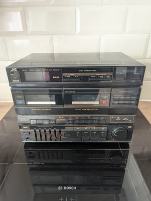 JVC DR-E2L BK Stereo Double Cassette Deck Receiver & Tuner Vintage Fully Working - Image 1 of 4