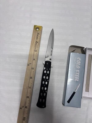 冷钢高性能 9 英寸尖刀普通边灰色黑色手柄 — 第 1/4 张图片