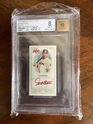 2012 Topps Allen&Ginter Giancarlo Stanton Auto Red Ink /10 BGS 8 Near Mint - Image 1 of 2