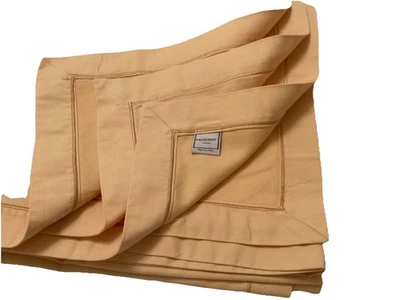 Gold Cotton Fieldcrest Tablecloth 98x 66 Gold Thread Edging - Image 1 of 3