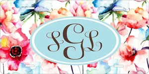 Flower Background Custom Monogram License Plate Car Motorcycle Bike Key Chain - Picture 1 of 4