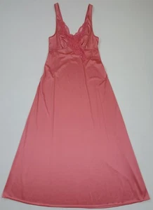 Vtg 60s 70s Vanity Fair Lingerie Dress Nightgown Coral Lace Babydoll Sz 34 S - Picture 1 of 10