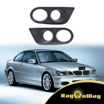 For 2001-2006 BMW E46 M3 Black Semi Glossy Finish Fog Lights Lamps Covers Foto 1 de 4