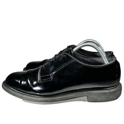 Bates Hombres Talla 9.5 D Alto Brillo Brillante Zapatos de Vestir Negro Uniforme Liso Militar Foto 1 de 4