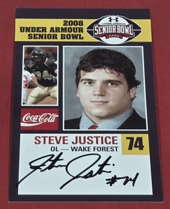 Steve Justice Autogramm 2008 Senior Bowl Wake Forest signiert Rookie Indianapolis Colts - Bild 1 von 2