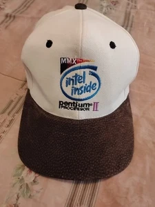 Vintage Intel Truckermütze mit Riemen hinten OSFA zweifarbig Pentium innen Computer Promo - Bild 1 von 5