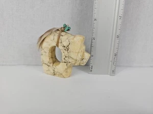 Taos Pueblo Stone Zuni Fetish Bear Signed By Night Bird #28 - Picture 1 of 11