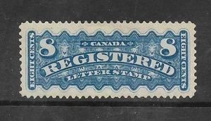 Canada 1876: F3 8c Registration Stamp with original gum, VF MH - Picture 1 of 2