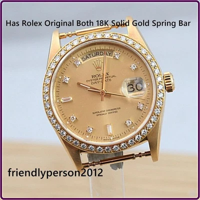 1993 Rolex  Day-Date Pave Diamond Bezel Ref 18048 Diamond Dial Single Quick Set - Image 1 of 4