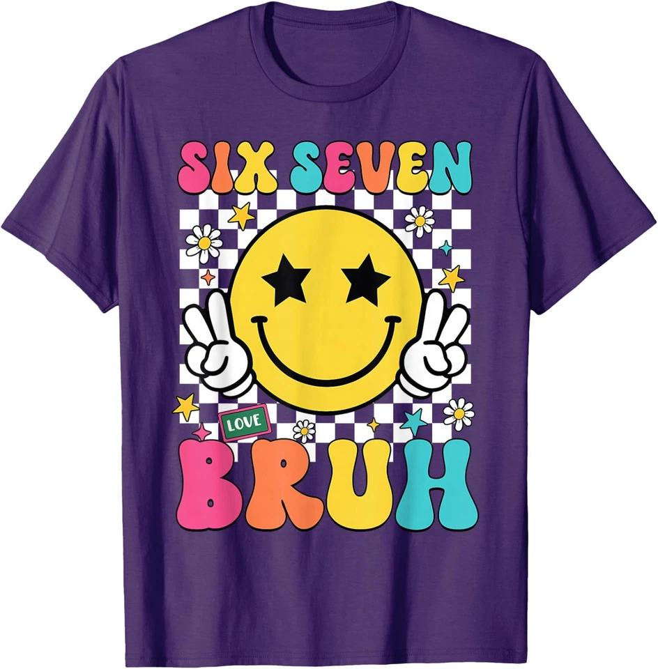 Camiseta unisex Slang 6 7 Six Seven Bruh Funny Meme Gen Alpha Foto 1 de 1