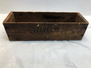 Caja de queso de madera vintage Valveta 2 lb - decoración primitiva del campo - Imagen 1 de 10