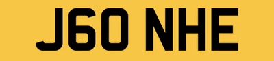 JOHNIE RARE 2 DIGIT REG NUMBER PLATE J60 NHE JONATHAN JONATHON JOHN JON JONNY - Image 1 of 2