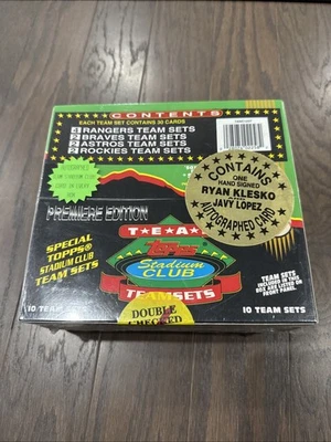 New Sealed Topps Stadium Club Teamsets Box 1993 w/ Ryan Klesko Javy Lopez Auto - Image 1 of 4