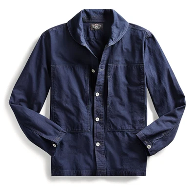 RRL Ralph Lauren Indigo Japanese Herringbone Naval Inspired Overshirt Jacket-XL - Image 1 of 4