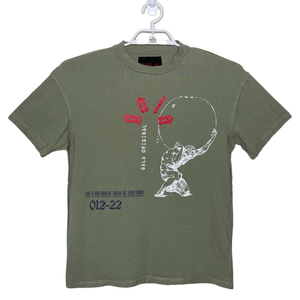 GALA Original Resistance Graphic T Shirt Olive Green Art Print Distressed Sz S - Image 1 of 4